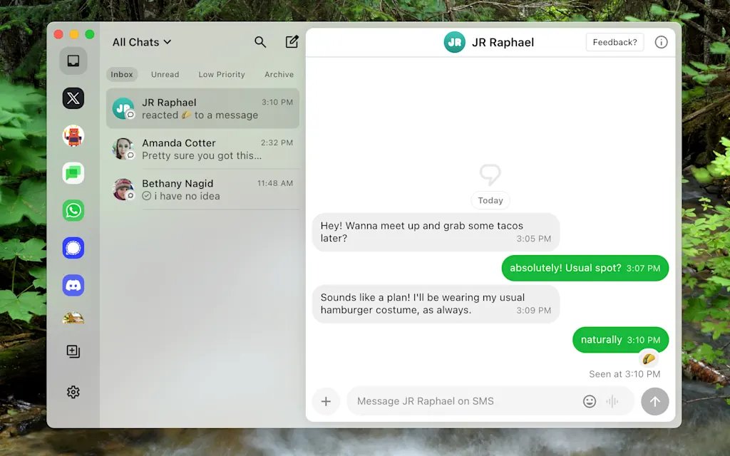 This messaging mecca integrates Slack, WhatsApp, and Telegram