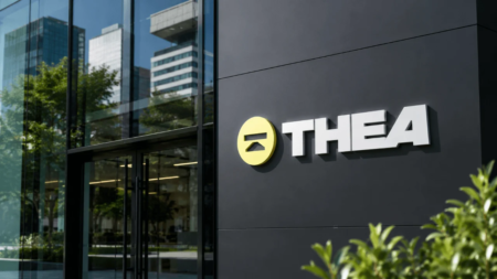 rewrite this title in other words: THEA Raises $8 Million to Build Solana-Based AI Settlement Network THEA Raises $8 Million to Build Solana-Based AI Settlement Network