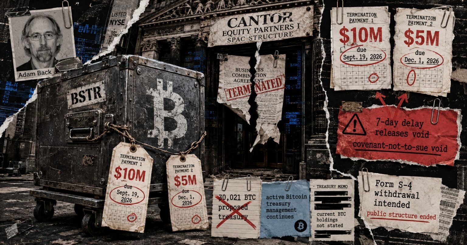 Adam Back’s Bitcoin treasury deal died, but its $15M obligation did not