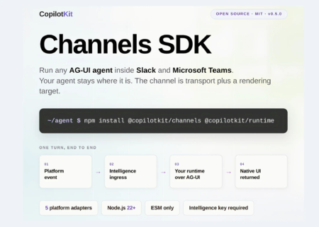 CopilotKit Open Sources Channels SDK: An MIT Licensed Library That Runs Any AG-UI Agent Inside Slack And Microsoft Teams